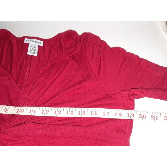 Catherines Dress size 14 Twist-Knot Midi Short Sleeve Dress Red - Picture 3 of 7